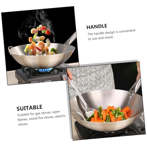 Wok con fondo redondo de acero inoxidable antiadherente miniatura 6