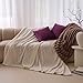 OHS Fleece Blanket Extra Large Size Soft Cosy Cable Knit Throw Blanket Over Sofa Couch Lightweight Fluffy Warm Bed Throw Large Blankets for Women Men Kids, Cream - 230 x 270cm