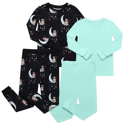 Toddler Pajamas Set 2 Piece Soft Bamboo Viscose Girls and Boys Pajamas for Kids perfect for Sleep and Play 2 pack