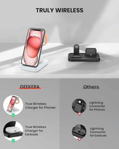 GEEKERA 3-in-1 Induktive Ladestation für Apple Watch und iPhone, AirPods – Ansicht 5