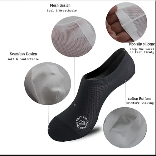 Regulatev Ultra Thin Liner Socks Non Slip ComBed Cotton No Show Socks, Repertoireof Lightweight Flat Boat Line Cotton Footies4