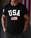 Mainfini Men's 4th of July T Shirt Short Sleeve Muscle Tshirts Man Funny Gym Comfy Tee Black USA Flag XL
