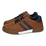 PRIME BONINO 9-J721C apatillas Casual marrón Marino para Hombre, Estilo Retro Urbano Hombre Zapatillas MARRÓN 44