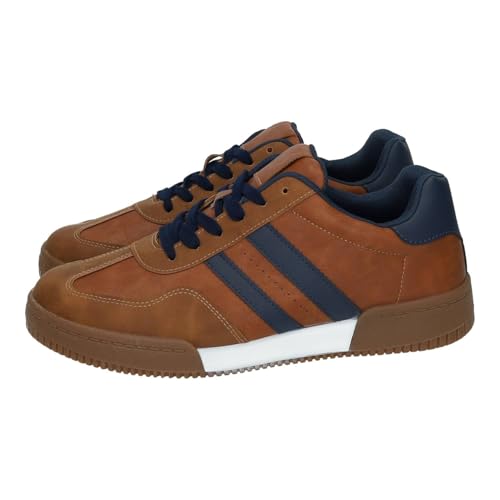Chaussures Bonino marron marine homme rétro urbain 9-J721C