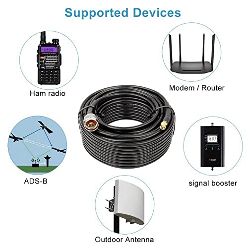 Image of MOOKEERF 2PCS N Male to SMA Male Cable 1ft,SMA to N Cable 50 ohm Ultra Low Loss KMR240 Coaxial Cable for WiFi Router,GPS Receiver,Antenna,Signal Booster Use