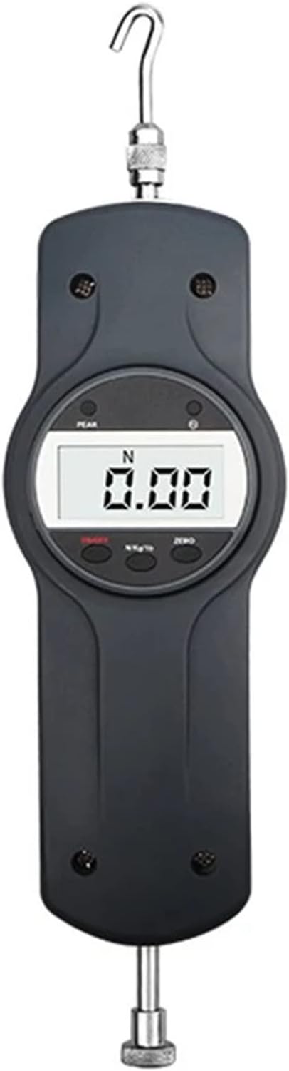 Push Pull Force Gauge, Digital Force Tester Meter, with 5 Side Heads, Three Units N/Kg/Lb, for Tension and Compression Load Plug Forced Destructive Tests(100N)