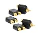 Produktbild 5 Stück Audio Adapter Chinch Cinch-Stecker auf 2X Cinch-Kupplung Y-Adapter Verteiler für Audio, Video und TV