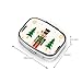 Christmas Nutcracker Tree Pill Box with Mirror 2 Compartments Square Pill Organizer for Pocket