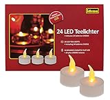 LED Lämpchen flackern in realistischem, gelben Flammenmuster wie eine echte Kerze