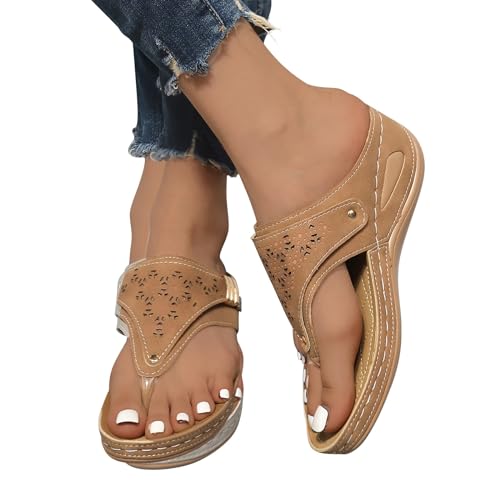 Sandals for Women Size 7 Indoor Shoe Sandal for Women Size 6 Comfy Sandals for Ladies Uk Ladies Bunion Sandal Sliders Wide Fit Leather Slip Shoes White Slippers - Image 3