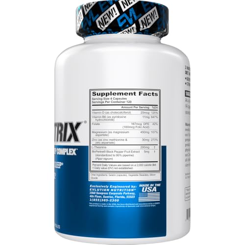 Image of EVL Post Workout Recovery Supplement - Magnesium and Zinc - ZMatrix Zinc Magnesium Aspartate Muscle Recovery Supplement for Sleep Support and Muscle Health