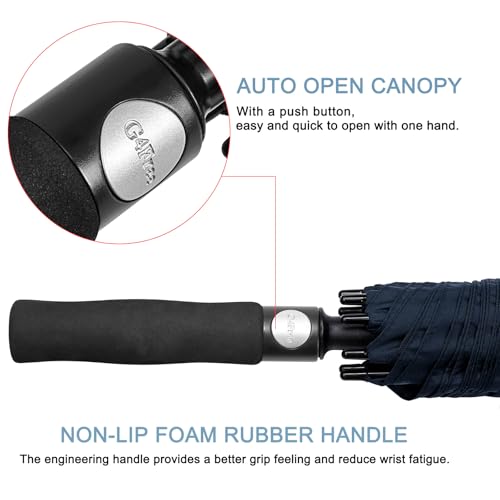 Image of G4Free 47 /54 /62 /68 Inch Automatic Open Golf Umbrella Oversize Extra Large Double Canopy Vented Windproof Waterproof Stick Umbrellas