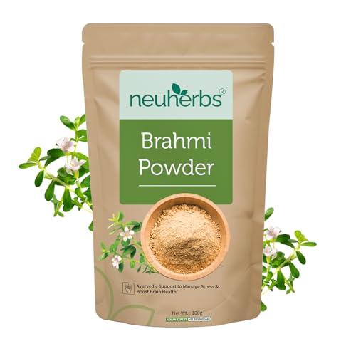 Image of Neuherbs Brahmi Powder - 100g For Men & Women | Ayurvedic Care To Manage Stress & Boost Brain Health | Rich in Antioxident | 100% Pure & Natural | No Added Preservatives