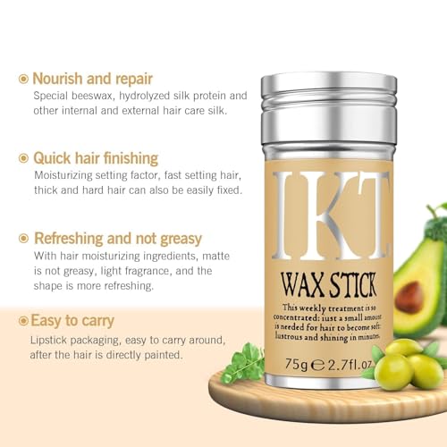 Image of IKT Hair Wax Stick for Women Frizzy & Baby Hair With Teasing Hair Brush 75g