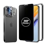 MINIKA 360度 覗き見防止フィルム iPhone 14 ガラスフィルム 覗き見防止 360 アイフォン14 フィルム 360° 全方向 覗き見 いPhone14 保護フィルム 覗き見防止フィルター iPhone14 用 強化ガラス 画面保護 シート 【プライバシー/のぞき見防止/上下左右 見えない 】いPhone14カメラフィルム 付き
