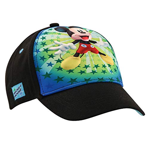 Disney Kids Baseball Hat for Boys Ages 2-7, Mickey Mouse Cap 3D Design, Blue/Black, Age 4-7 Years