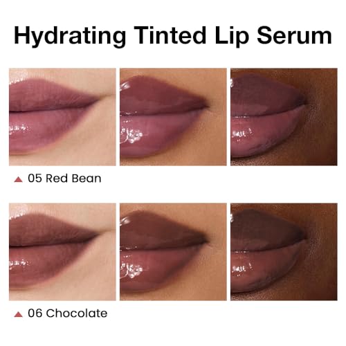 Image of FeiCuiYun 2Pcs Lip Tinted Glowy Balm Hydrating Tinted Lip Serum Lip Gloss, Ultra-Hydrating Natural Vegan Lip Balm, Sheer-Tinted Shine & Hydration, Soothes & Softens Dry Lips Skincare 05+06