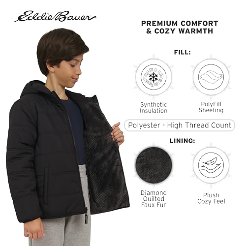 Eddie Bauer Boys' Deer Harbor Reversible Faux Fur Lined Insulated Puffer Jacket3