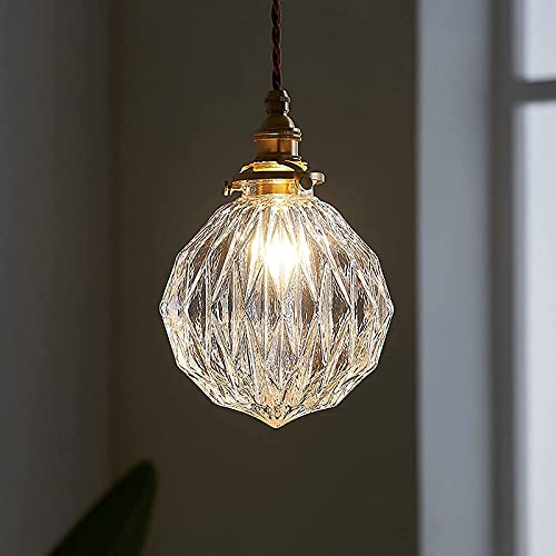 Lustre vintage en laiton pour îlot de cuisine et salle à manger