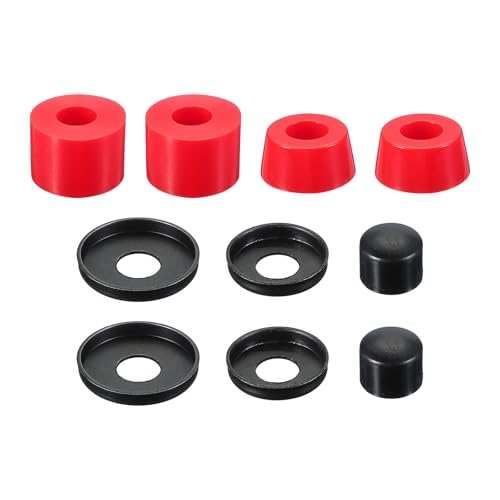PATIKIL Skateboard Bushings, 90A PU Long-Board Truck Rebuild Kit Bushings Washers Pivot Cups for Outdoor Skateboard Parts, Red