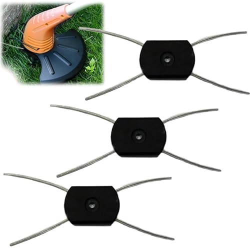 3 Pack String Trimmer Head, Electric Weed Eater Head Replacement Steel Wire Line Trimmer Spool Wire Weed Trimmer Head Weed Wacker Attachment for Cordless Grass Trimmers