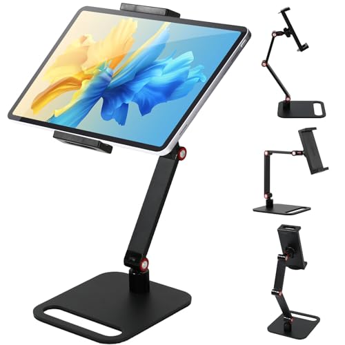 OLRWSLG Portable Monitor Holder 360Swivel Bracket Tablet Holder Adjustable Portable Monitor Desktop Clamp Stand Universal Expandable Display Base iPad Stand Compatible with 12-17.3 In Display Screen
