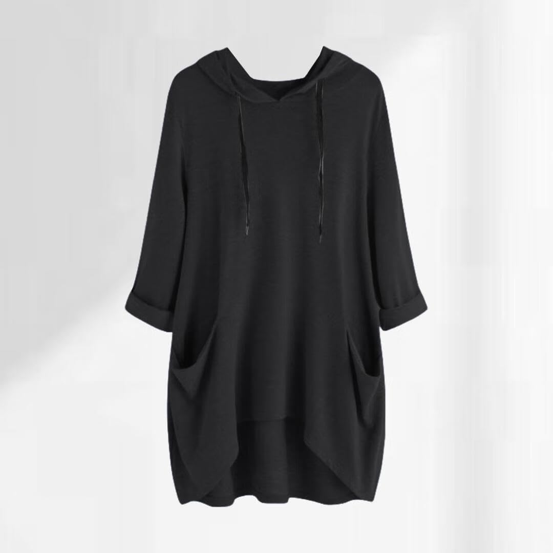 FMCHICO Lightweight Hoodie For Women Long Sleeve Tops Casual Sweatshirts Oversized Pullover Shirts Loose Vintage