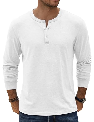Henley T-shirt manches longues fluide fini les hauts rêches et serrés