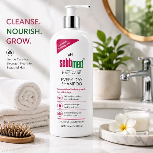 Image of Sebbmed Everyday Shampoo | Moisturizing Formula for Normal to Dry Hair | Extra Mild Gentle Cleansing with Moisture & Volume | Daily Use for Men & Women | Soft Smooth Looking Hair