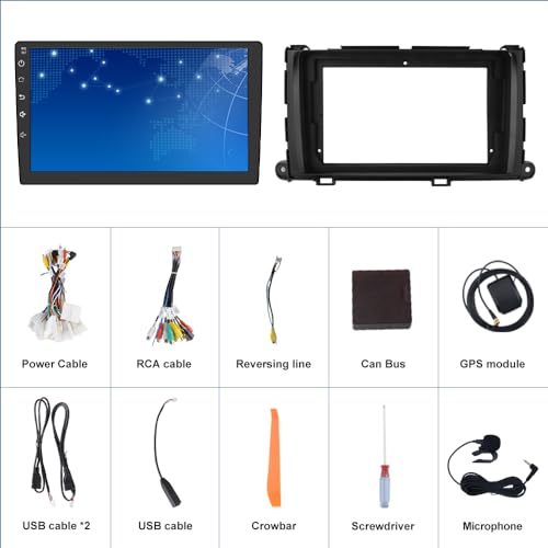 Image of Android 12 Car Radio Stereo for Toyota Sienna 2011-2014 Wireless CarPlay Andriod Auto 2G+32G with SWC WiFi GPS Navigation DSP Bluetooth FM Radio