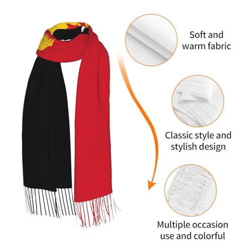 Papua New Guinea Flag Cashmerette Fringed Scarf Winter Warm Scarves Shawl Wrap For Women4