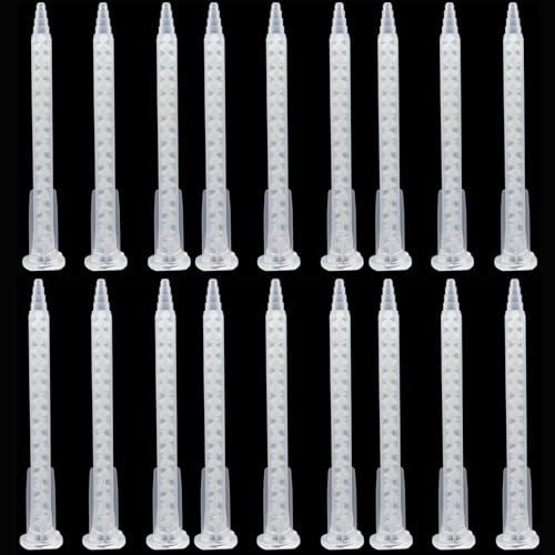 Image of 40-piece epoxy mixing nozzle, static mixing tube nozzle adhesive cartridge tip mixing nozzle, MA5.4-17L glue gun nozzle, 50 ml glue gun glue applicator (1:1 ratio)