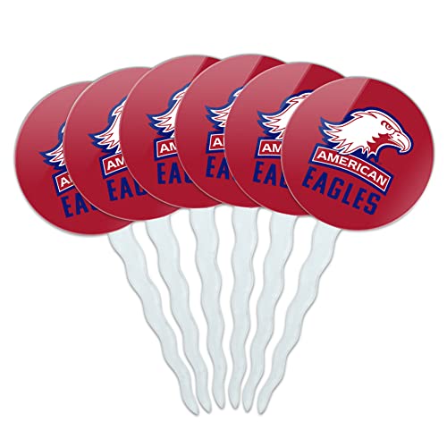American University Eagles Logo Cupcake Picks Toppers Decoration Set of 6