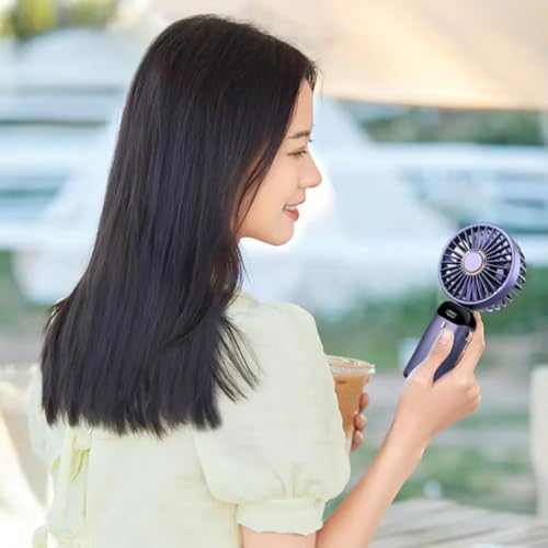Image of Handheld Electric Fans, For Summer And Heat, Makeup, With Usb Rechargeable Battery, Bldc Fans, High Speed, With 3 Hrs Battery.,Off-White