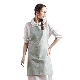 maison d'hermine, grembiule da cucina da donna, 100% cotone, con tasca, per cucina, giardinaggio, cameriera, cameriera, 07 - conigli all'alba, 27.50x31.50