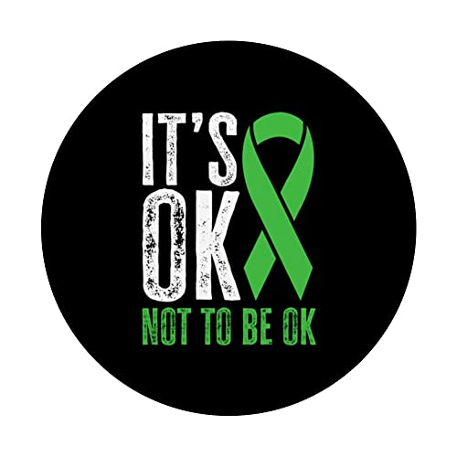 Mental Health Awareness It's Ok Not To Be Ok PopSockets Swappable PopGrip, Black - Image 3