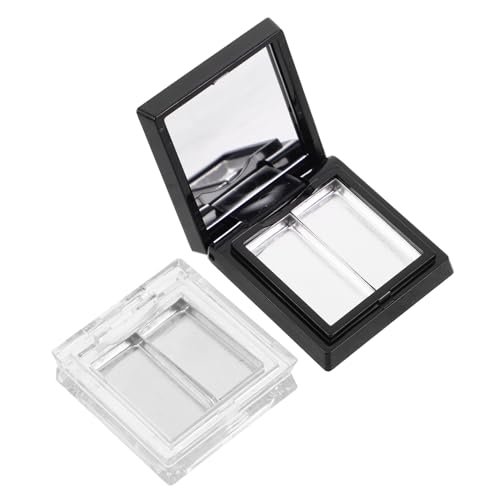 Mikinona 2pcs Empty Eyeshadow Makeup Palette Case Diy Lipstick Blush Organizer Korean Mini Palette Tray Travel Container Plastic