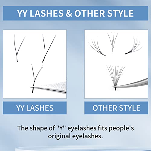 YY Lashes 0.07mm D Curl 8mm Eyelash Extensions Y-Shape Pre Made 2D Russian Volume Individual Lash Extensions(YY-0.07-D-8) - Image 3