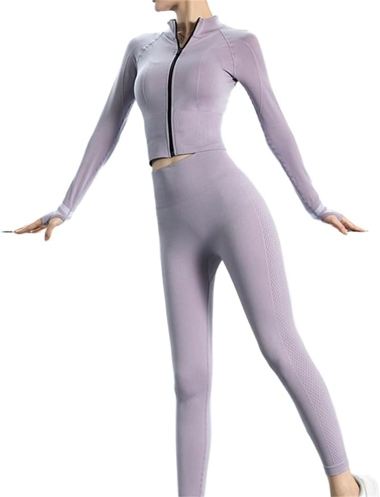 FEER Yoga Clothing Set Quick Dry Clothes Gym Outdoor Running Sports Suit Female Fall : Sports & Outdoors