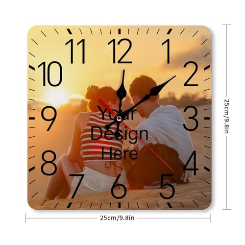 Reloj de pared cuadrado personalizado con foto miniatura 2