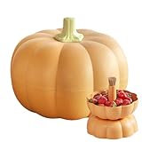 Cuenco para servir con forma de calabaza | Bandeja Aperitivos para servir de 3 compartimentos | Soporte para dulces multicapa | Bandeja de frutas para palillos de dientes | Contenedor de bocadillos