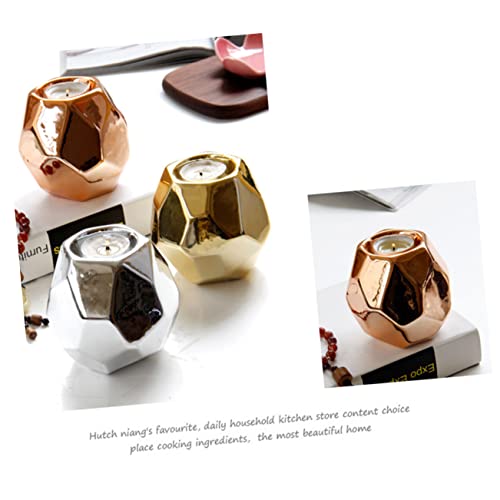 Abaodam 1Pc Ceramic Candle Holder Planter Stand Candle Sconces Glass Menorah Ceramic Candlestick Holders Retro Candle Stand Bracket Candle Holders Accessories Wedding Tea Light Golden #TOP6