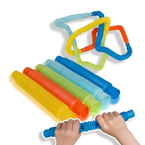 alldoro 60332 Tubi flessibili in plastica, diametro 3 cm, 5 pezzi colorati, tubi con lunghezza estensibile 21-73 cm