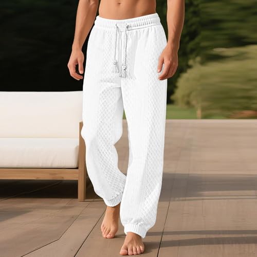 Cambkatl Men's Stylish Jacquard Joggers Elastic Waist Lounge Pants Outdoor Athletic Casual Sweatpants with Pockets2