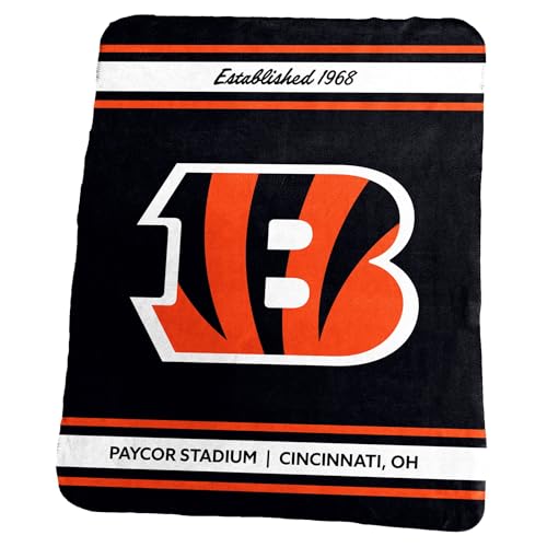Logo Brands Pro Football Classic Fleece Throw Blanket - 50 x 60 (Cincinnati - Bengals)