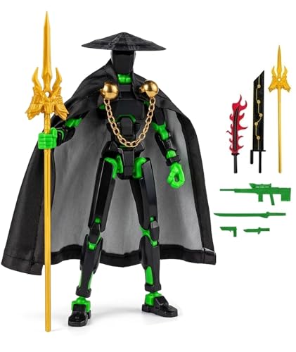 Image of 3D Printed Action Figure with Weapons and Hand Shapes, Dummy 13 Action Figure, Multi-Jointed Movable Collectible Toy for Adults and Kids, Stress Relief Fidget Figure for Collectors Gamers Hobbyists