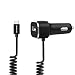 USB Type C Car charger, Nekteck 5.4A USB-C Car Charger Adapter with Integrated Built-in Type-C 3.1 Cord for Google Pixel/ Pixel XL, Galaxy S9/ S9 Plus/ Note 8/ S8/ S8 Plus More, Black - Coiled Cord