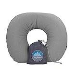 Youphoria Travel Pillow - Soft Cover, Easy Inflatable, Lightweight, U-Neck Pillow for Airplane, Camping, Car Rides & More- Built in Ultra Compact Carry Case Included - Choose Your Color!
