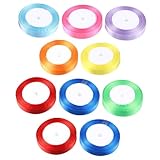 Veemoon 15 Rolle Bunte Satinbänder für Bastelarbeiten Geschenkbänder Vielseitig Einsetzbar für...