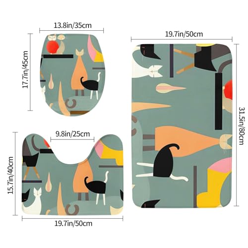 Tapis de bain antidérapant lot de 3 microfibre ultra absorbante - 3